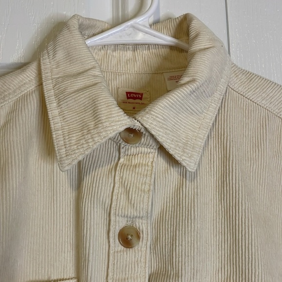 LEVI’S Corduroy Button Down Shirt Jacket, Women’s M, Cream - Picture 7 of 11